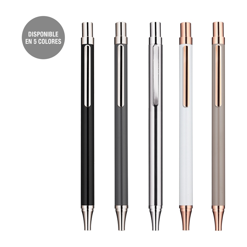 BOLIGRAFO METALICO MR11597 CLIC NEGRO PLATA