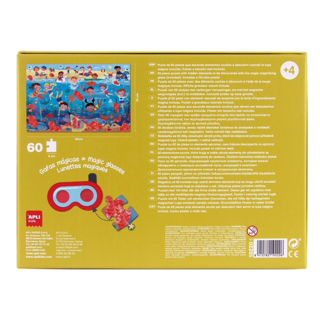 CAJA APLI KIDS 19220 PUZZLE SECRET PLATJA 60U