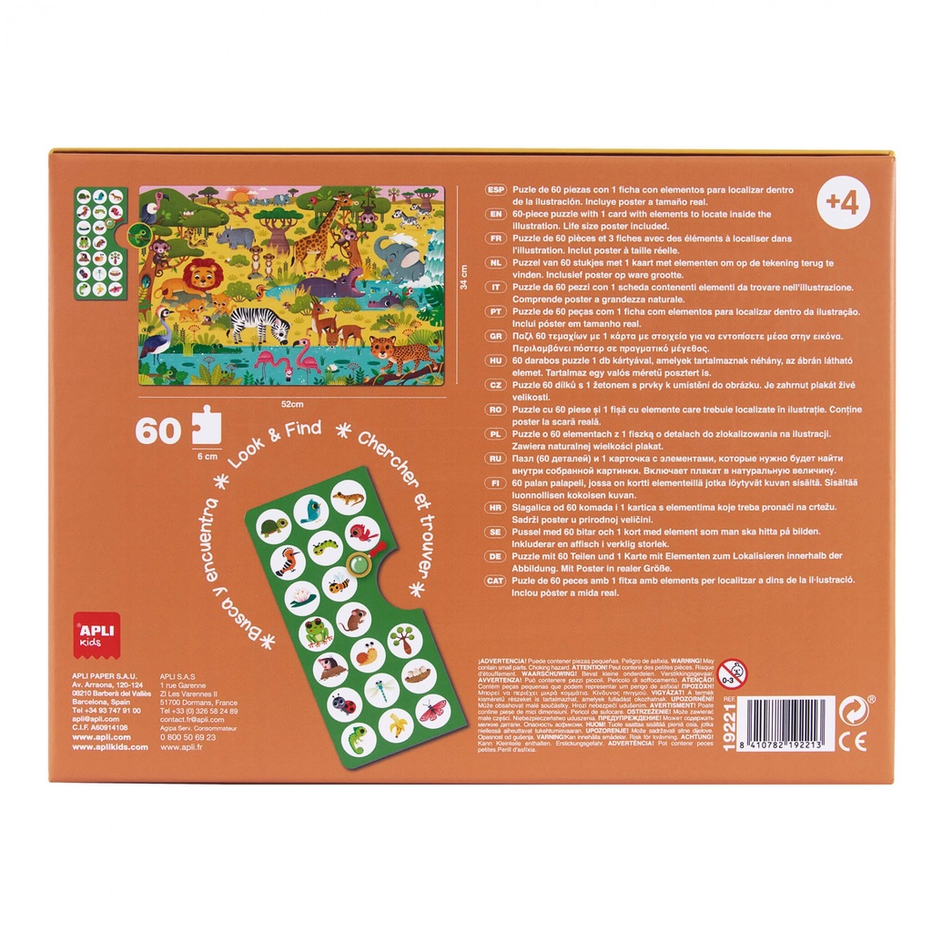 CAJA APLI KIDS 19221 PUZZLE OBSERVACIO JUNIOR SELVA 60U