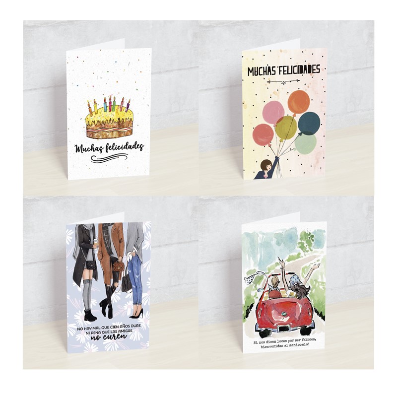 POSTALES HAPPY MOTS PK-PT-DES-E DESEOS CAT. 11X5.5 CM VARIOS MODELOS