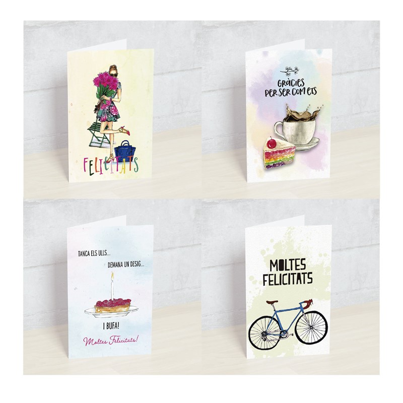 POSTALES HAPPY MOTS PK-PT-FEL-C FELICITATS MODELOS VARIADOS