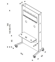 SOPORTE ROCADA INTERAC-ST UNIVERSAL MÓVIL PARA MONITORES INTERACTIVO PARA MEDIDAS 65"/75"/86", INCLUYE PIZARRA EN LA PARTE TRASERA