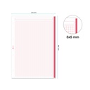 RECAMBIO MR7422 NOTEBOOK 1 A4 100h 70gr 4 TALADROS CUADRIC.5x5 ROJO