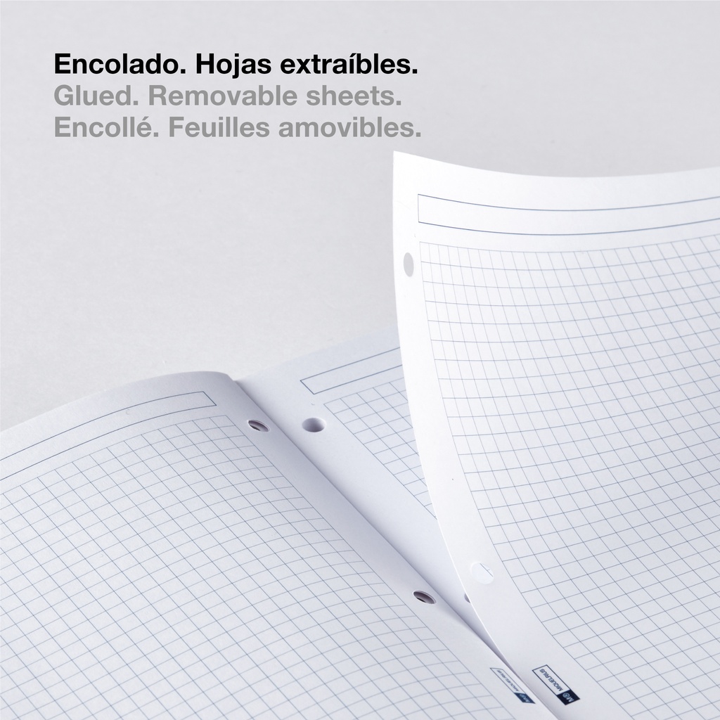 RECAMBIO MR7422 NOTEBOOK 1 A4 100h 70gr 4 TALADROS CUADRIC.5x5 ROJO