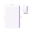 RECAMBIO MR7427 NOTEBOOK 1 A4 100h 70gr 4 TALADROS CUADRIC.5x5 VIOLETA