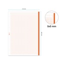 RECAMBIO MR7428 NOTEBOOK 1 A4 100h 70gr 4 TALADROS CUADRIC.5x5 NARANJA