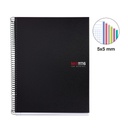 CUADERNO MR2824 NOTEBOOK 6 micro.tapa PP A4 150h CUADRIC.5x5 NEGRO