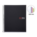CUADERNO MR 47142 NOTEBOOK 4 micro.tapa PP A5 140h CUADRIC.5x5 BASIC NEGRO