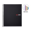 CUADERNO MR2827  6 micro.tapa PP A5 150h CUADRIC.5x5 NEGRO