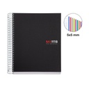 CUADERNO MR42007 NOTEBOOK 8 micro.tapa PP A5 200h 70g CUADRIC.5x5 NEGRO