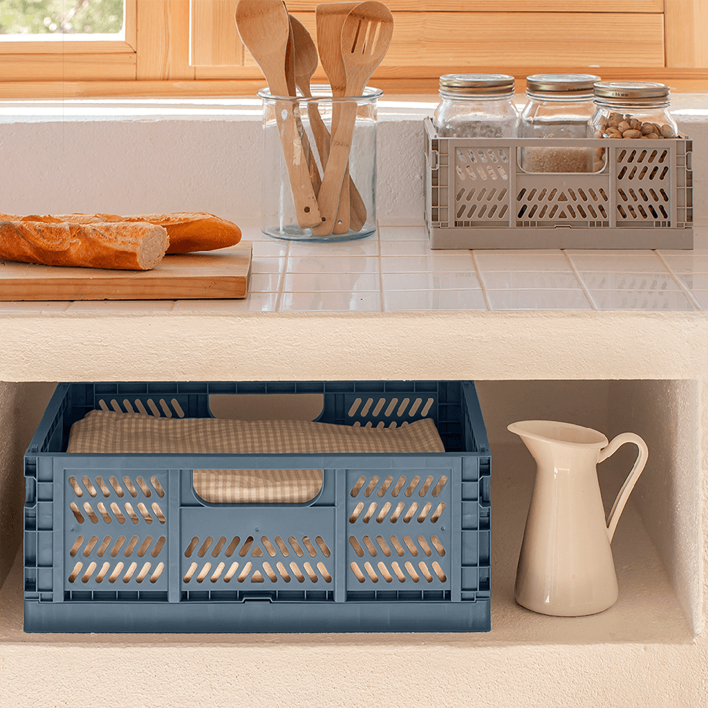 PACK 1 CAJA APLI 19558 PLEGADAS Y APILABLES 43X29X16 MM. AZUL