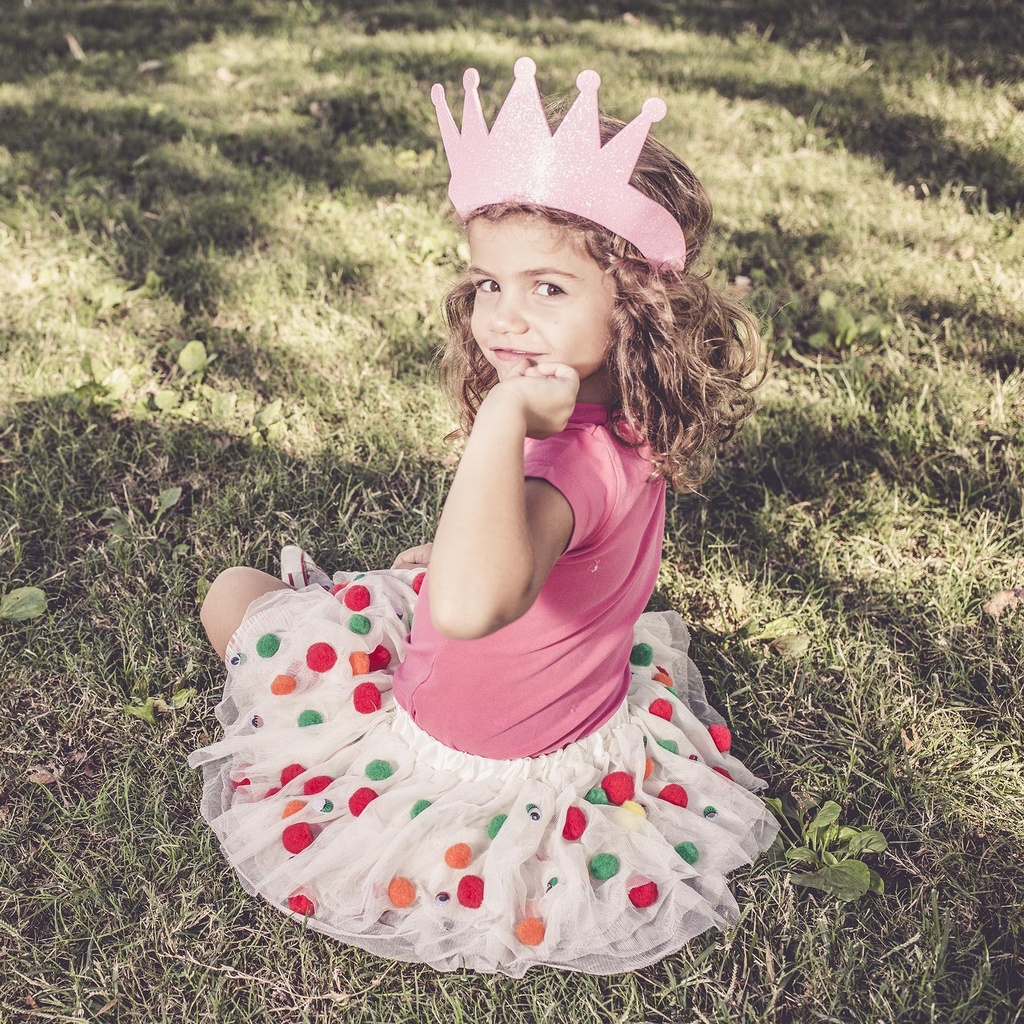 CORONA APLI 13705 GOMA EVA PURPURINA ROSA