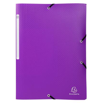 CARPETA EXACOMPTA 55840E CON GOMAS 3 SOLAPAS POLIPROPILENO OPAK  COLORES SURTIDOS