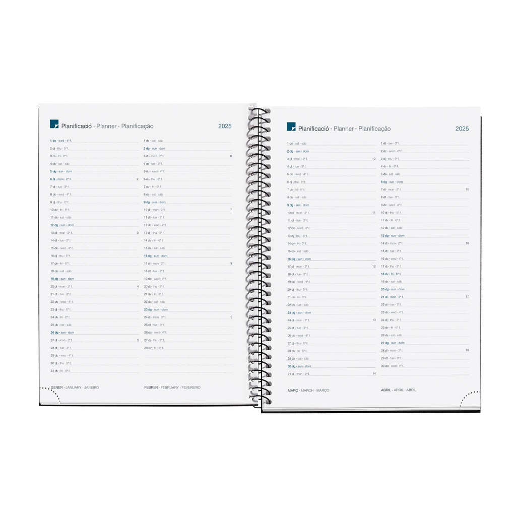 AGENDA MR34451 ESPIRAL PLUS S/V-CAT CALM OCEAN 25