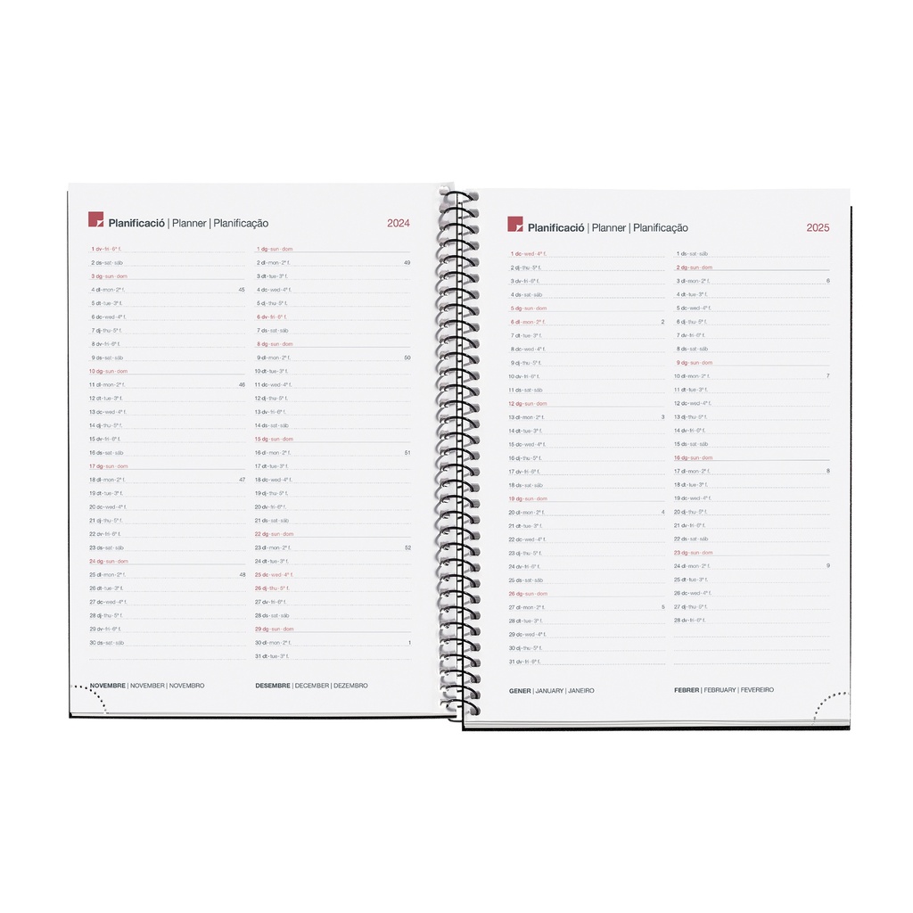 AGENDA MR34463 ESPIRAL PLUS S/V-CAT RECY.NEGRO 25