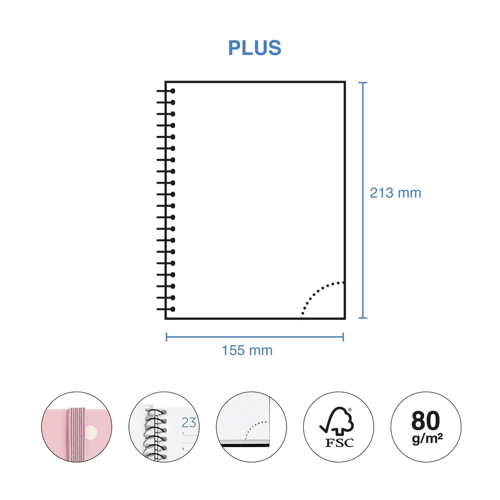 AGENDA MR34474 ESPIRAL PLUS S/V-CAT POLKA DOTS 25
