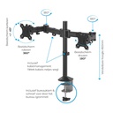 BRAZO FELLOWES 8502601 MONITOR DOBLE REFLEX SERIE TM NEGRO