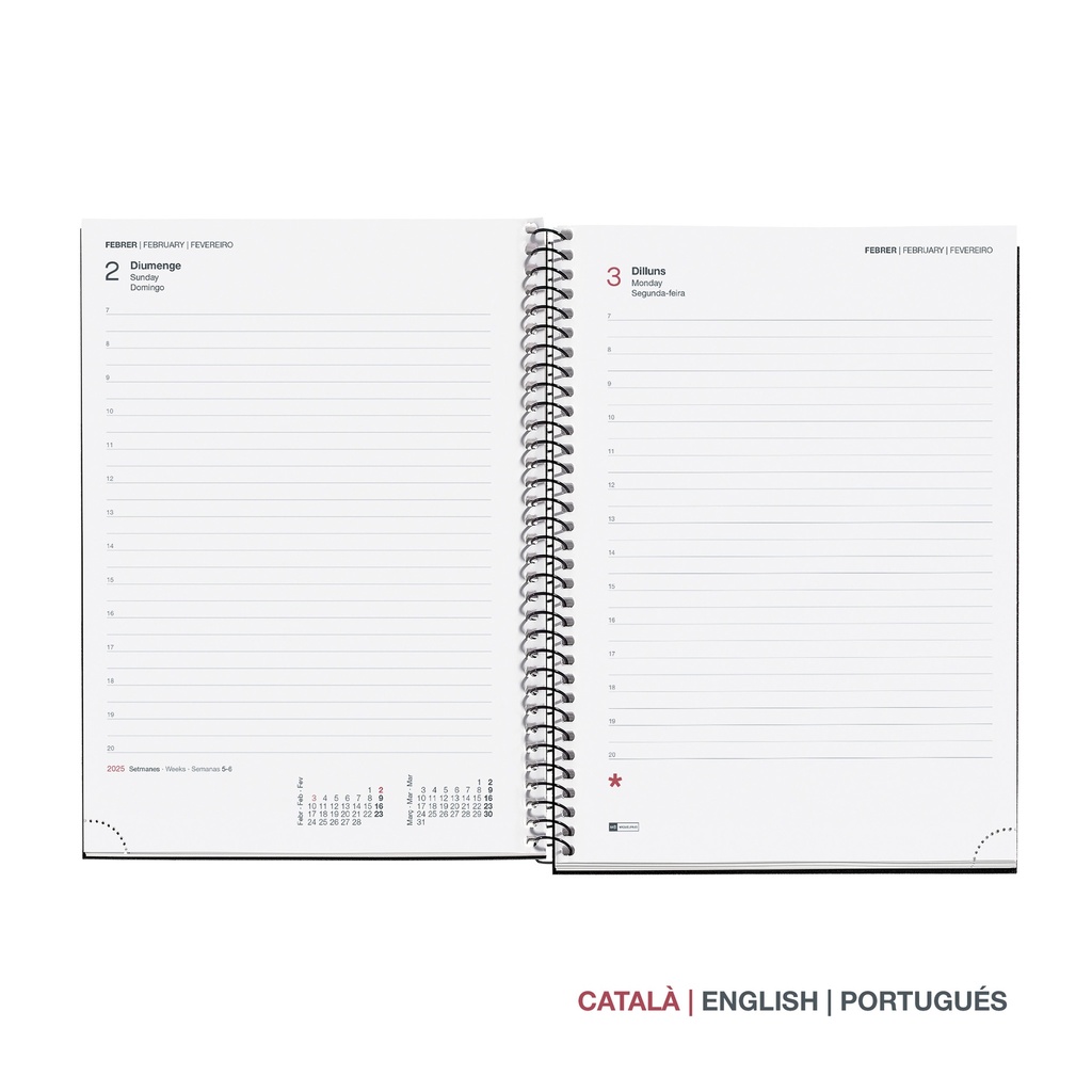 AGENDA MR34454 ESPIRALPLUS D/P-CAT PP CITY ROJO 25