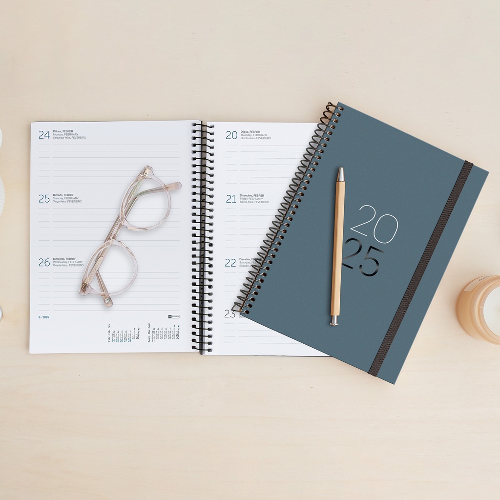 AGENDA MR34450 ESPIRALPLUS S/V-CAT CALM GRAFITO 25