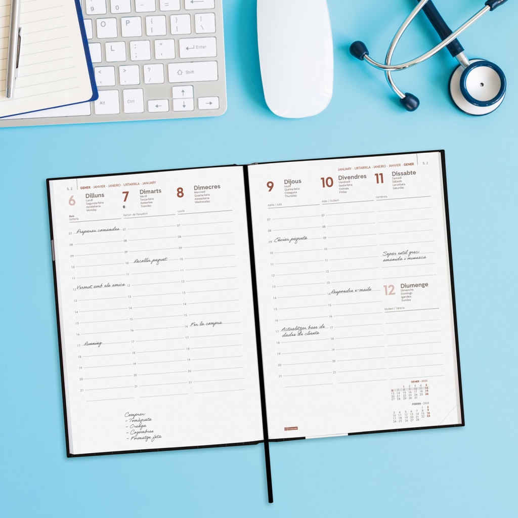 AGENDA FINOCAM 623526025 DYNAMIC PORTO Y10 SVV 2025 NEGRO CAT+