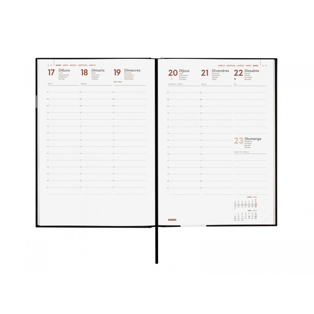 AGENDA FINOCAM 623526025 DYNAMIC PORTO Y10 SVV 2025 NEGRO CAT+