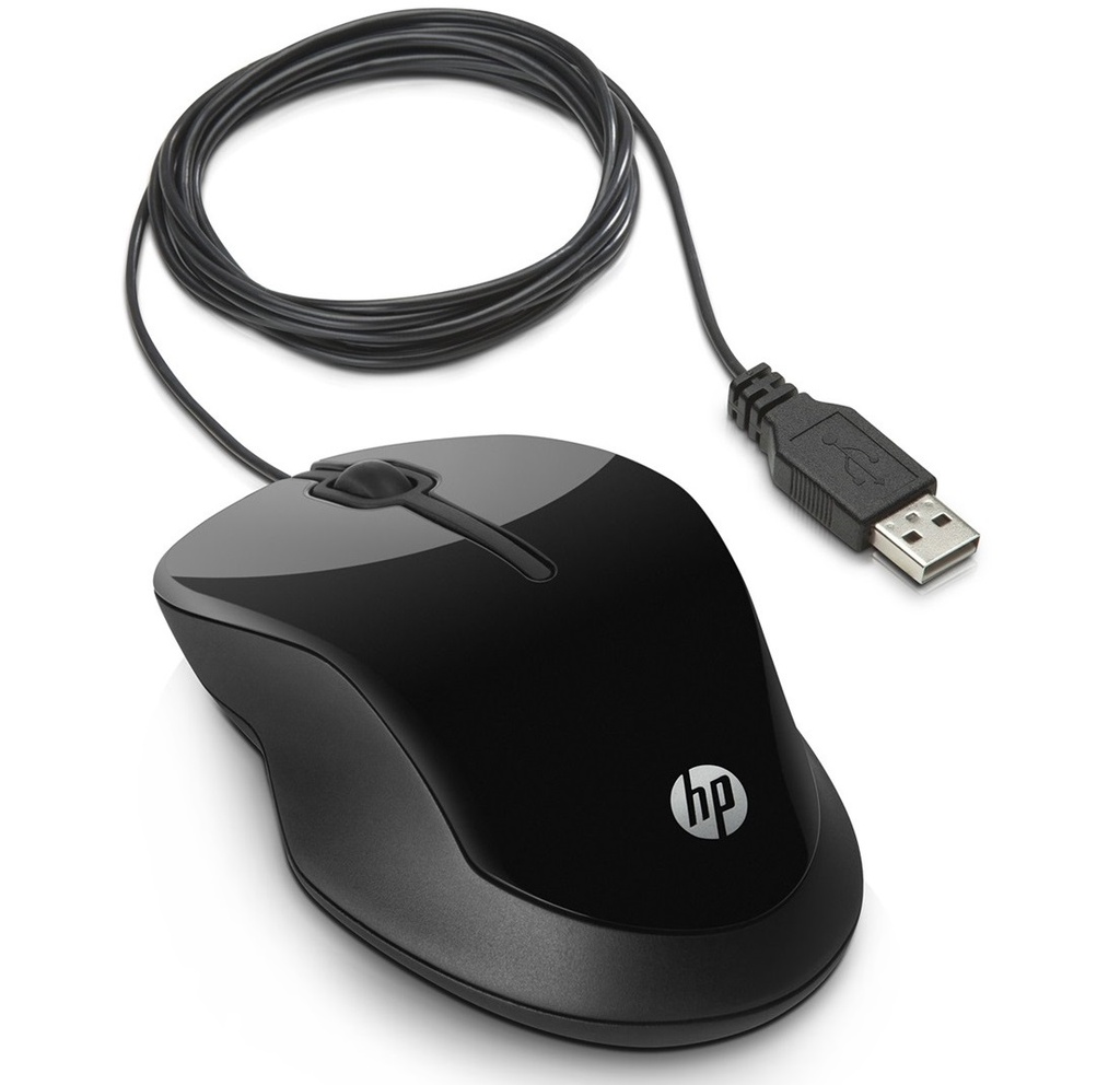 MOUSE HP H4K66AA  X1500 NEGRO BRILLANTE GRIS       
