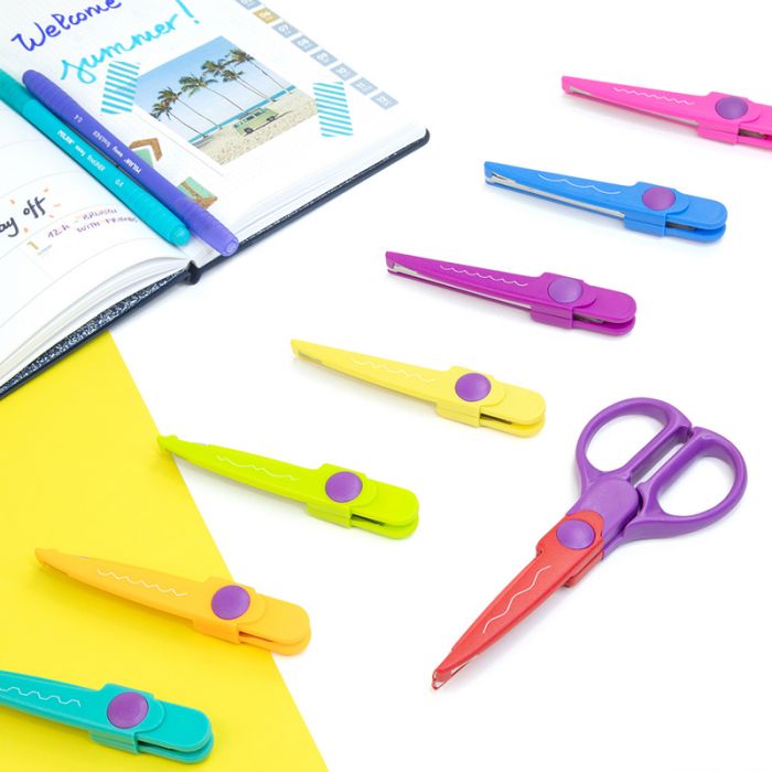 TIJERAS MILAN 14930908 BLISTER  ZIG-ZAG CON 8 HOJAS INTERCAMBIABLES