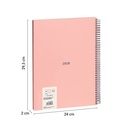 CUADERNO MILAN 57141E80P TAPA DURA A4 CON ESPIRAL 80 H. BLANCAS DE 95 GR. COLECCION 430 SINCE 1918 ROSA