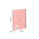 CUADERNO MILAN 57153E80SNCP TAPA DURA A5 CON ESPIRAL 80 H. PAPEL CUADRICULA DE 95 GR. COLECCION 430 SINCE 1918 ROSA
