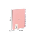 CUADERNO MILAN 57151E80P TAPA DURA A5 CON ESPIRAL 80 H. PAPEL BLANCO DE 95 GR. COLECCION 430 SINCE 1918 ROSA