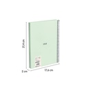 CUADERNO MILAN 57151E80GR TAPA DURA A5 CON ESPIRAL 80 H. PAPEL BLANCO DE 95 GR. COLECCION 430 SINCE 1918 VERDE