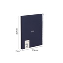 CUADERNO MILAN 57151E80B TAPA DURA A5 CON ESPIRAL 80 H. PAPEL BLANCO DE 95 GR. COLECCION 430 SINCE 1918 AZUL