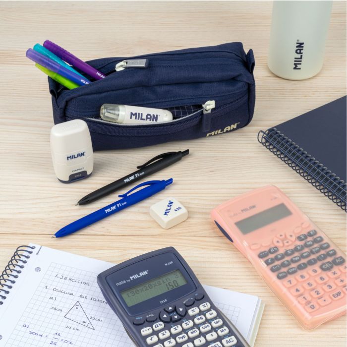 PORTATODO MILAN 081148SNCB RECTANGULAR 2 CREMALLERAS 420 SINCE 1918 AZUL MARINO