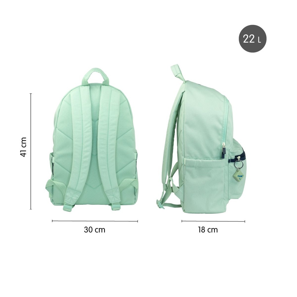 MOCHILA MILAN 624605SNCGR ESCOLAR CAP 22L S.1918 VERDE