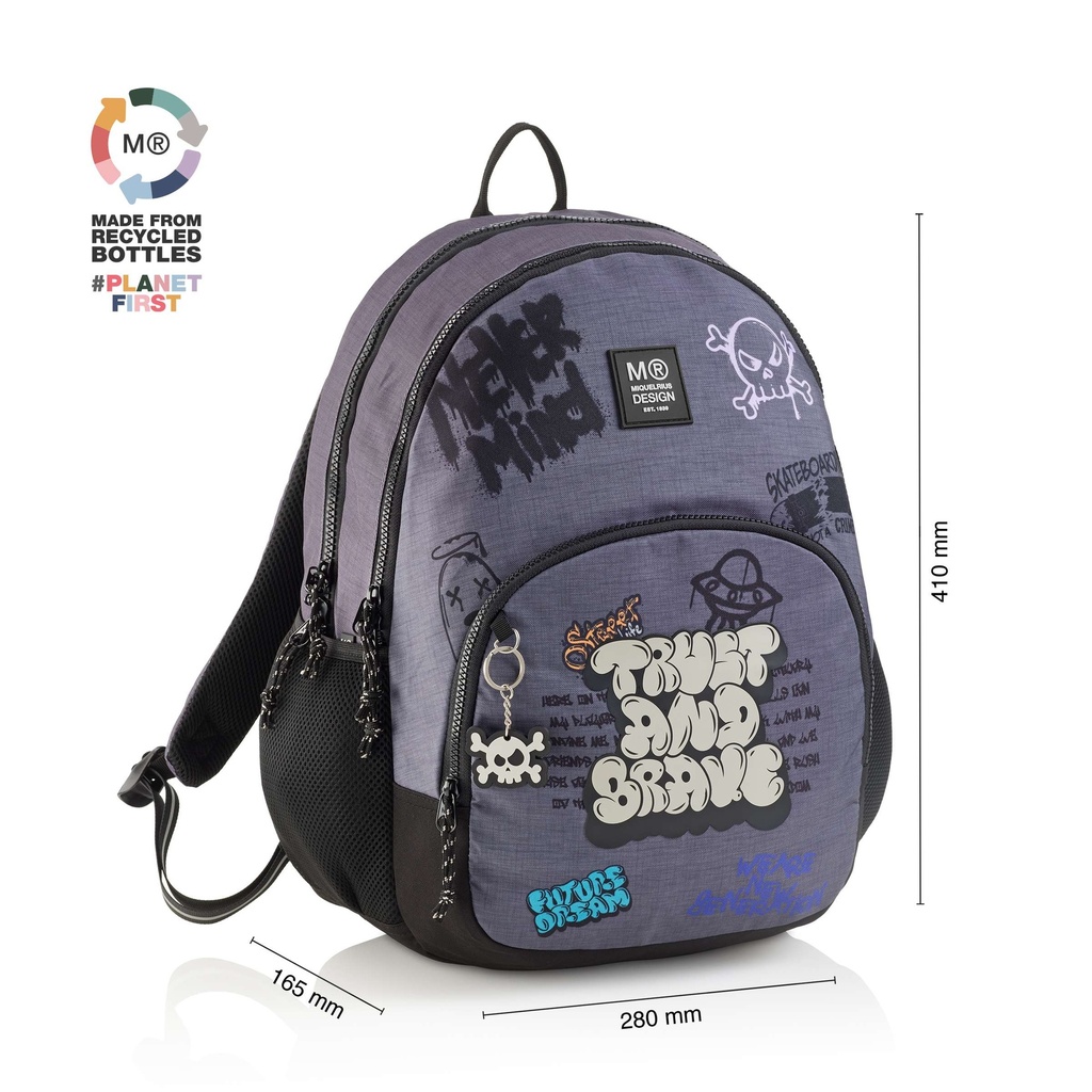 MOCHILA MR19499 TRIPLE OSLO RECICL. GRAFFITI