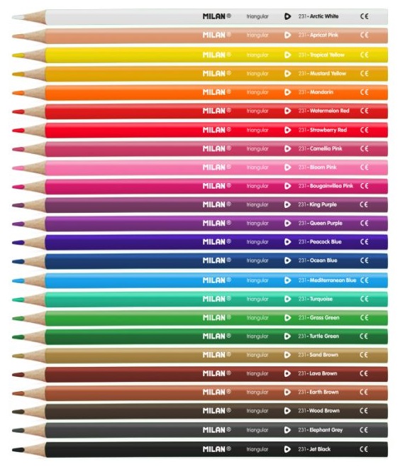  LAPICES MILAN 0722324 COLORES ERGO GRIP TRIANGULARES ESTUCHE DE 24