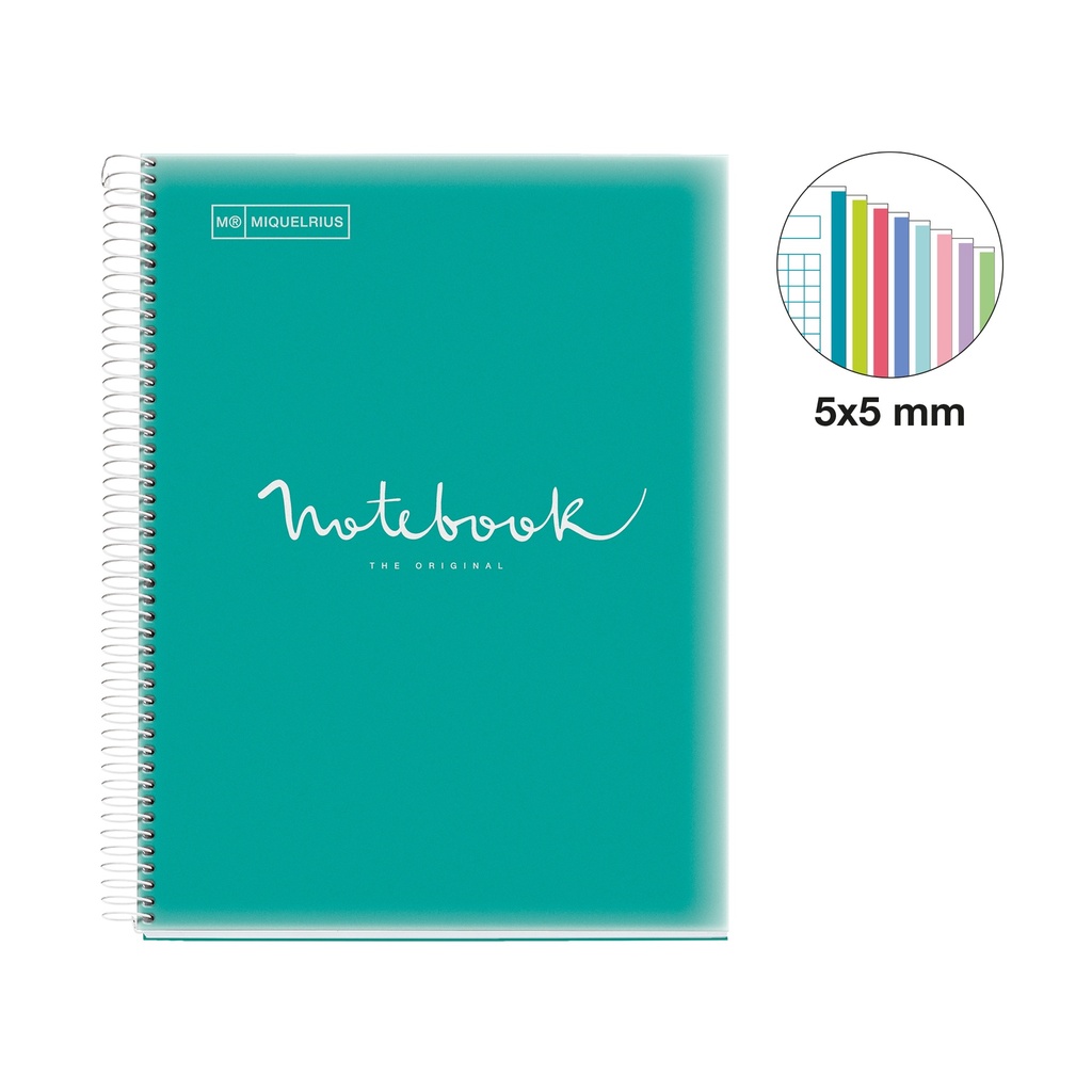 CUADERNO MR46691 NB8 A4 160 CLA 90G PP EMOTION TURQUESA