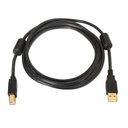 CABLE AISENS A101-0009 USB 2.0 IMPRESORA ALTA CALIDAD CON FERRITA, TIPO A/M-B/M, NEGRO, 2.0M