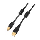 CABLE AISENS A101-0011 USB 2.0 IMPRESORA ALTA CALIDAD CON FERRITA TIPO A/M - B/M NEGRO 5,0M