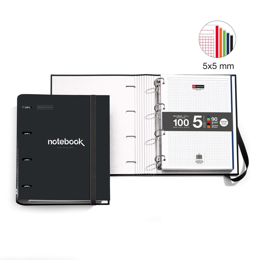 CARPEBLOC MR14899 CON RECAMBIO A4 4 ANILLAS EMOTIONS NEGRO