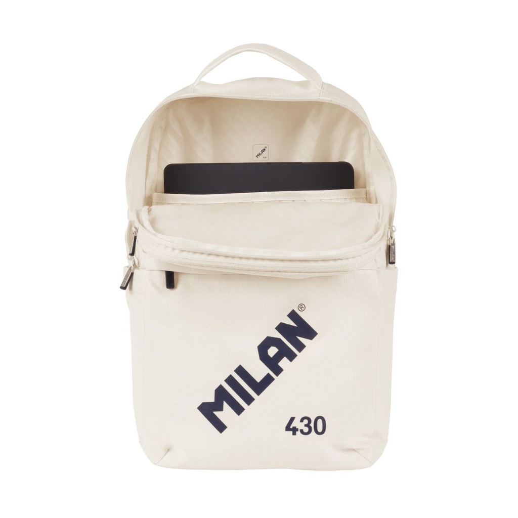 MOCHILA MILAN 624201SNCBG COLECCION 430 SINCE 1918 BEIGE CON CIERRE BLOQUEABLE