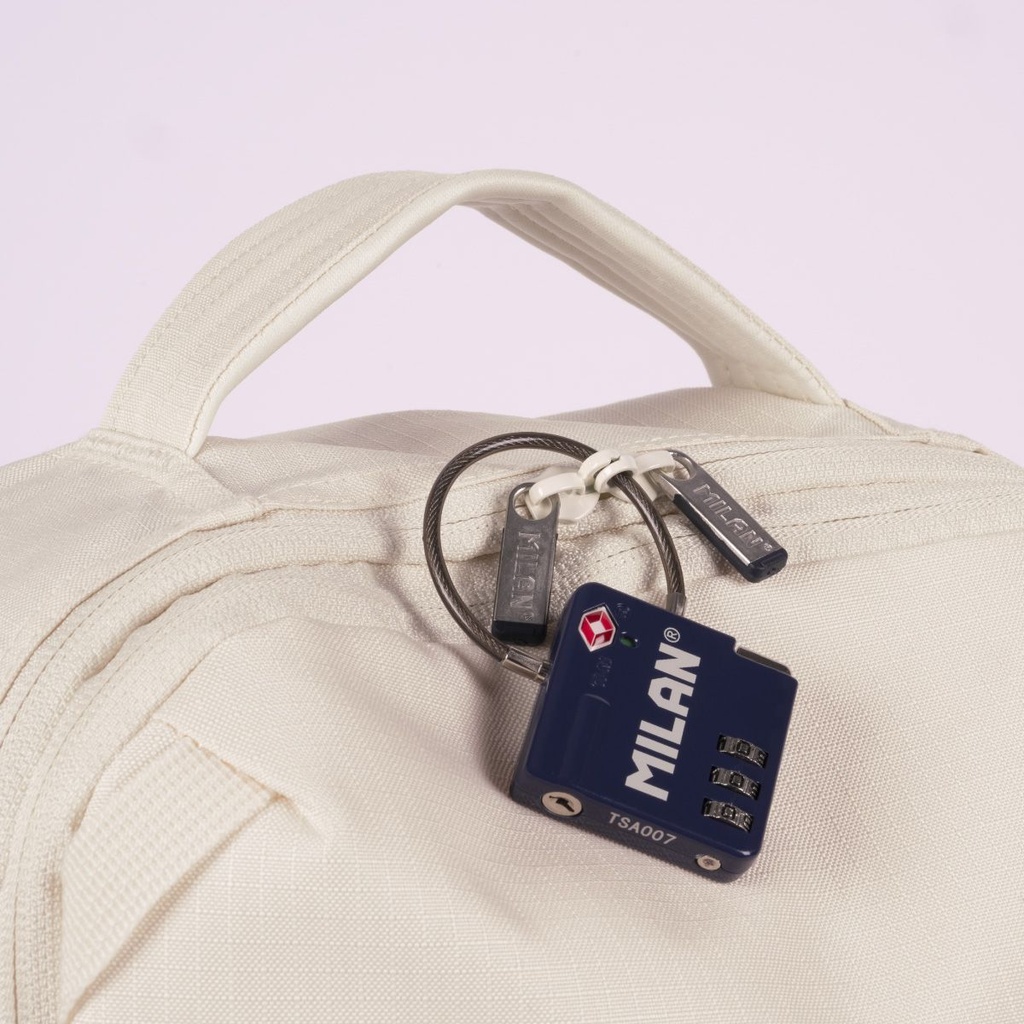 MOCHILA MILAN 624201SNCBG COLECCION 430 SINCE 1918 BEIGE CON CIERRE BLOQUEABLE