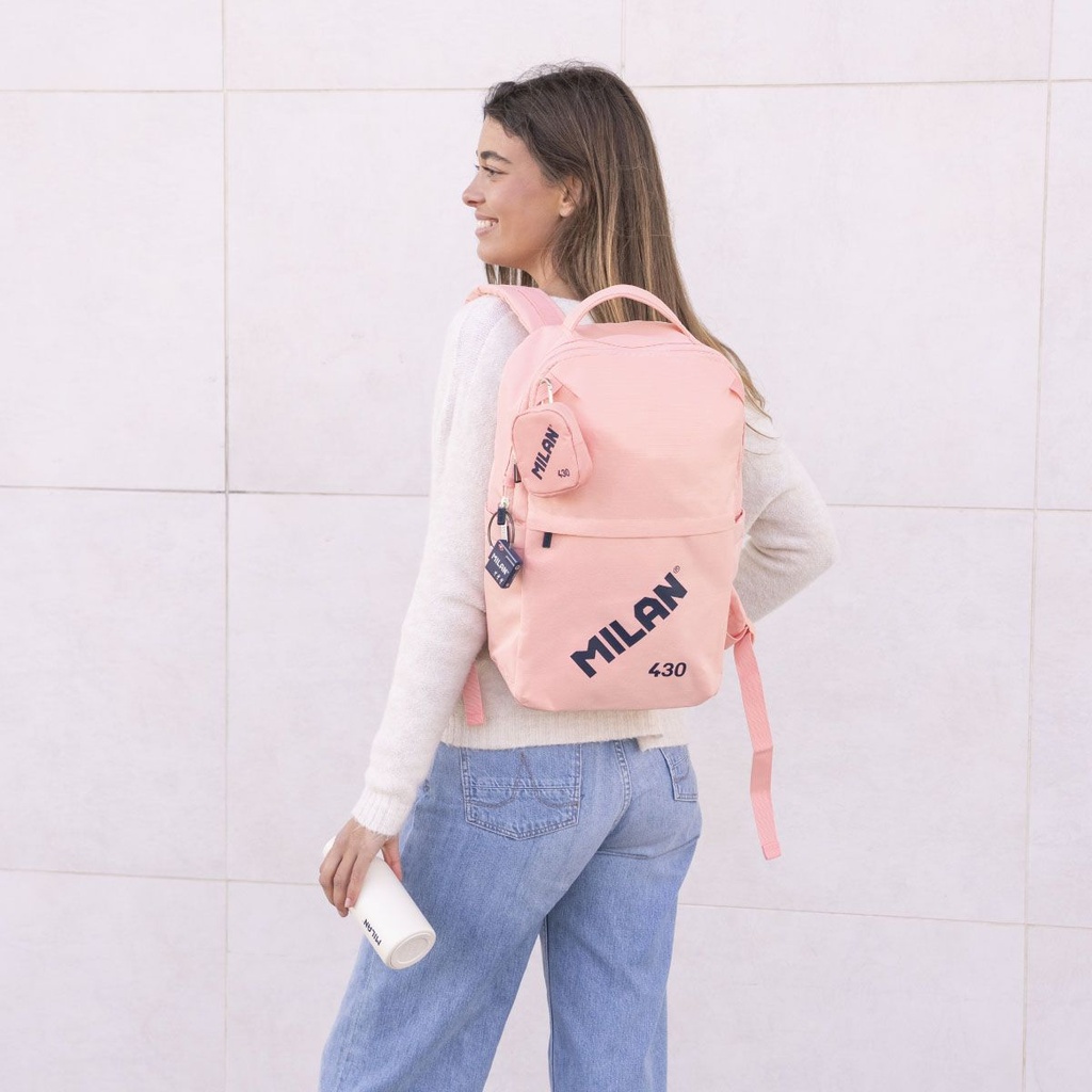 MOCHILA MILAN 624201SNCP COLECCION 430 SINCE 1918 BEIGE CON CIERRE BLOQUEABLE