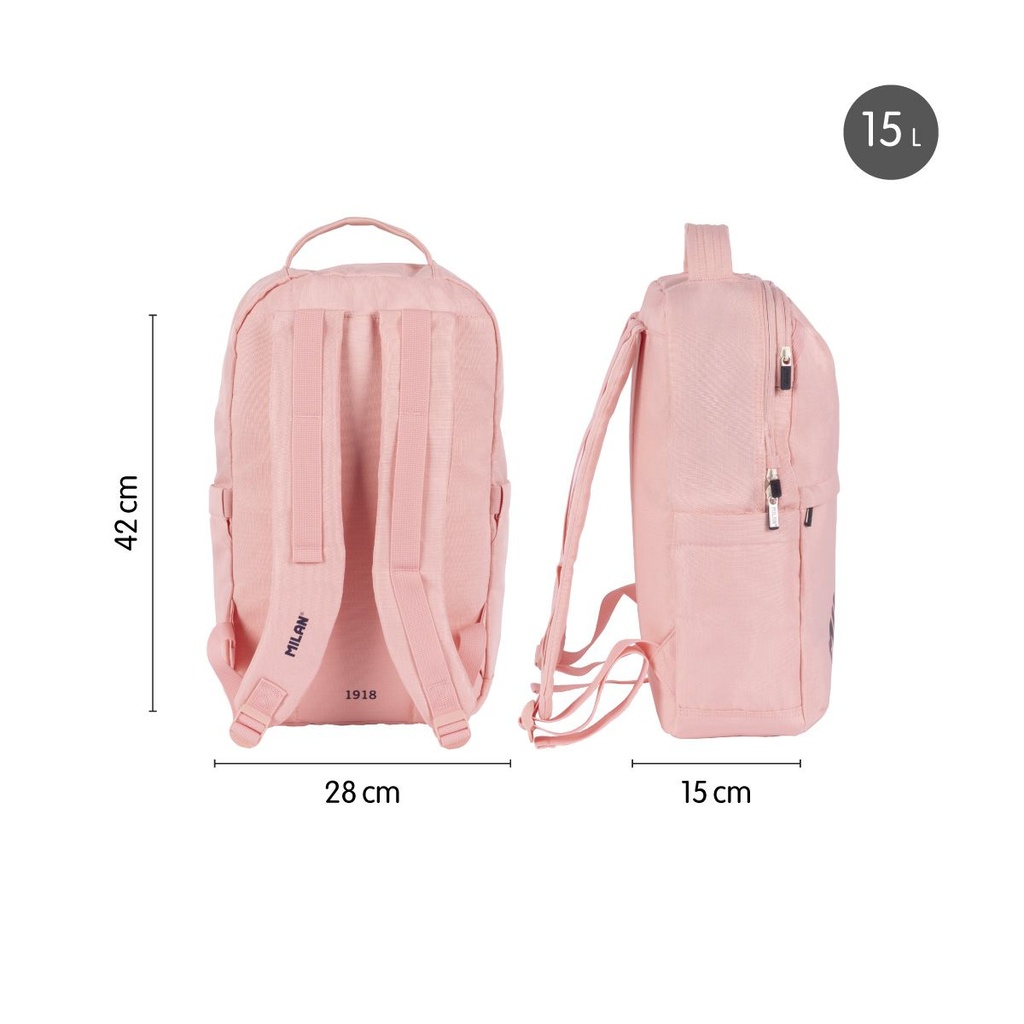 MOCHILA MILAN 624201SNCP COLECCION 430 SINCE 1918 BEIGE CON CIERRE BLOQUEABLE