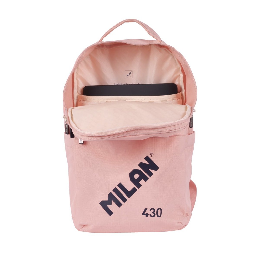 MOCHILA MILAN 624201SNCP COLECCION 430 SINCE 1918 BEIGE CON CIERRE BLOQUEABLE
