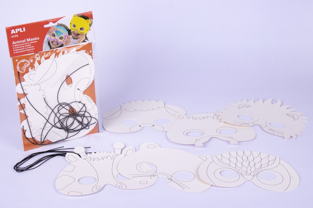 MASCARAS APLI 13684 ANIMALES CARTON 6 UNID.