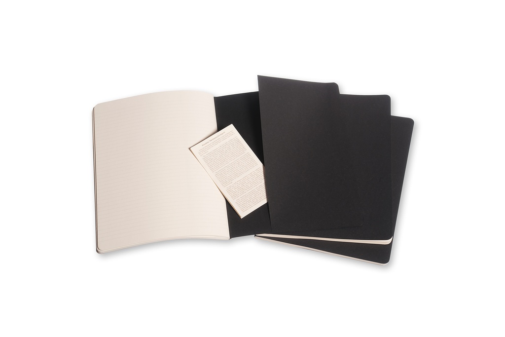 LIBRETAS MOLESKINE 0014201 QP321 CAHIER NEGRAS XL RAYAS (SET DE 3)