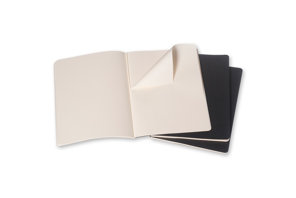 LIBRETAS MOLESKINE 0014203 QP323 CAHIER NEGRAS XL LISAS (SET DE 3)