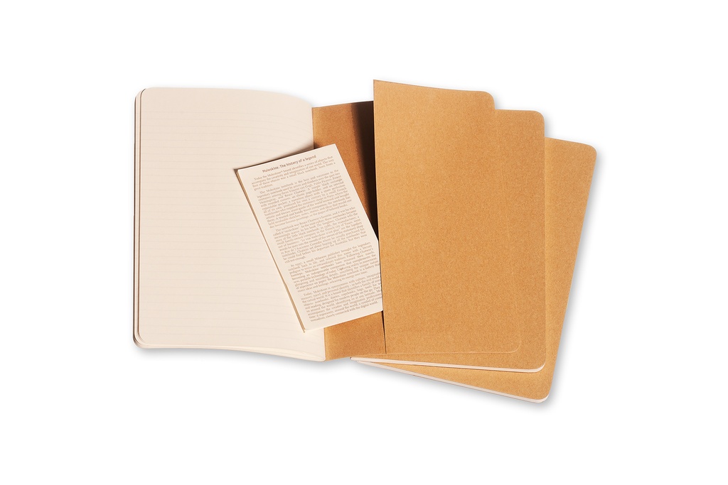 LIBRETAS MOLESKINE 0014104 QP416 CAHIER MARRÓN KRAFT L RAYAS (SET DE 3)