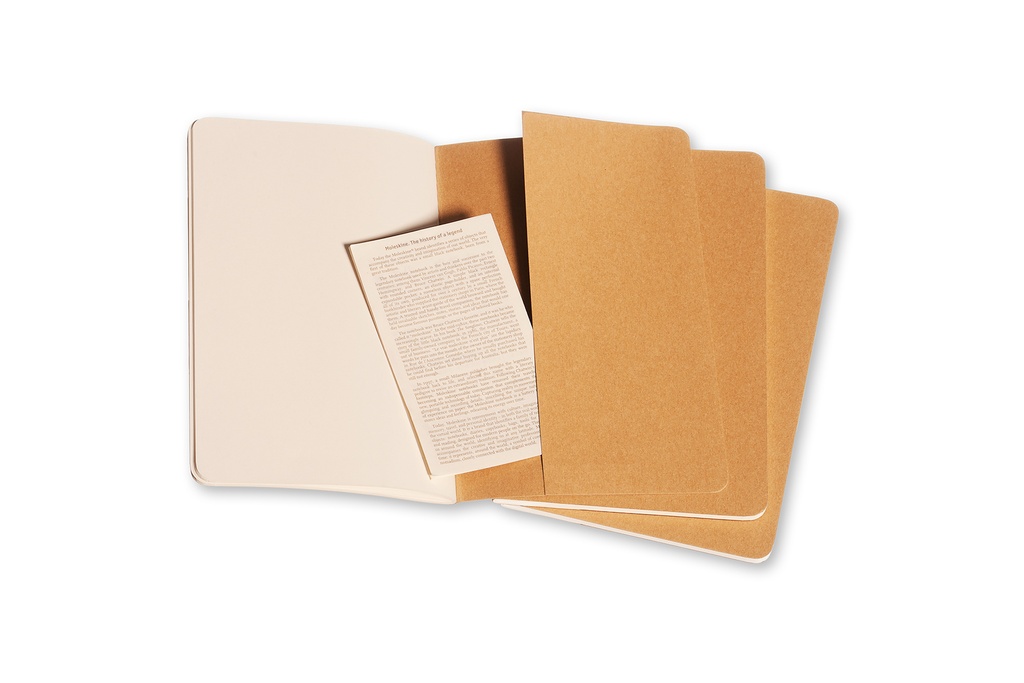 LIBRETAS MOLESKINE 0014106 QP418 CAHIER MARRON KRAFT L LISAS (SET DE 3)